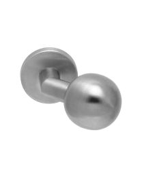 Ronde deurknop Ø50 mm op ronde rozas gekropt wissel (RVS)