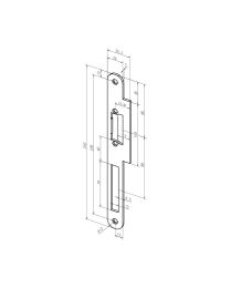 Vlakke voorplaat ProFix 2 met A.H. en lip - 250 x 35,3 x 3 mm (RVS)