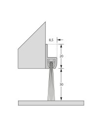 Borstelprofiel 'IBS-50' - 300 cm (Aluminium)