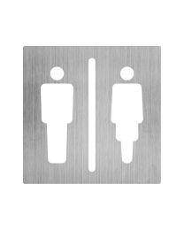 Vierkante pictogram - Man/vrouw - 100 x 100 mm (Inox)