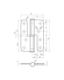 Open paumel 120/86A met A.H. (Inox)