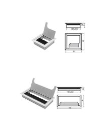 Rechthoekige kabeldoorvoer - 80 x 80 mm (Aluminium)