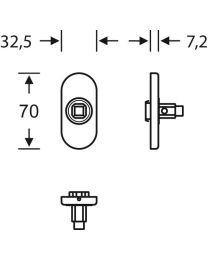 Klinkrozet ovaal ASL 1758 (F1)