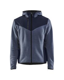 Gebreide jas met Softshell 5940 (blauw/donkerblauw) 