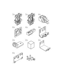 Garnituur set 'Clipo 36 H MS' voor 3 deuren - 26 mm (053.3357.072)