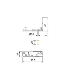 Hoeklager AX 24/13 - Ø8 mm