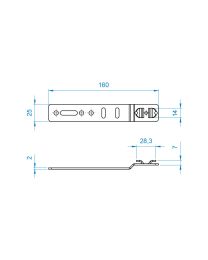 Raamanker 5SAL130 - 158 x 25 x 2 mm (Verzinkt)