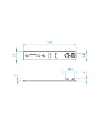 Raamanker 5SAL128 - 160 x 25 x 2 mm (Verzinkt)