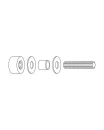 Eenzijdig doorgaande bevestigingskit FK15+16 - Ø32-38 mm + sierdop Ø25 mm