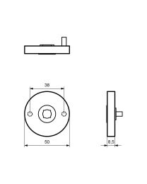 Ronde dubbelverende krukrozet - Ø50 x 8 mm (RAL 9005 Gitzwart)