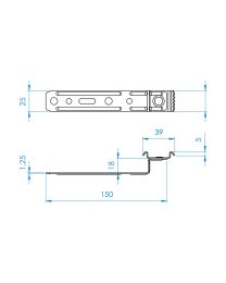 Raamanker 5DEC210 - 156 x 25 x 1,25 mm - Deceuninck/Zendow P3289 (Verzinkt)