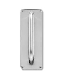 Schuifdeurgreep op plaat - Ø16 mm - 175 x 65 x 2 mm (Inox)