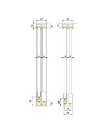 Garnituur № 520.600 voor schuifglasprofiel - 8 mm (Zilver)