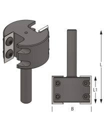 Rabatfrees HW S10 met wisselbare messen voor inbouw slot 'No-Ha' - Ø44/29,5 x 78 mm