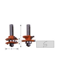 Tweedelige profiel- en contraprofielfrees set HW - S12 - Ø44,4/71 mm