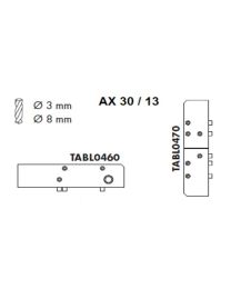 Boormal voor horizontale zijde Titan AX 30/13 mm