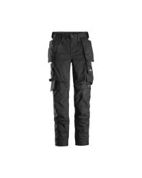 Dames stretchwerkbroek 6247 'AllroundWork' met holsterzakken (Zwart)