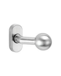 Knop doorgezet vast op ovale rozet - Ø52 x 45 mm (Inox AISI 304)