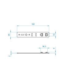 Raamanker 5ALU139 - 160 x 25 x 2 mm (Verzinkt)