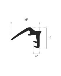 Hefschuifdeur dichtingsprofielen 'S 5165' (Zwart)