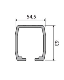 Rail voor schuifdeur 0850 - 250 Kg - 6 m