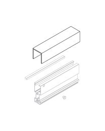 Bovengeleider voor vliegendeur - 35 x 35 x 35 mm (Aluminium F1)