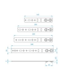 Raamanker 5REH140 - 160 x 25 x 2 mm (Verzinkt)