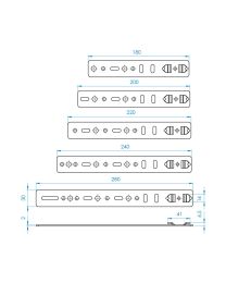 Raamanker 5REH14124 - 280 x 30 x 2 mm met lip van 14 mm (Verzinkt)