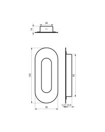 Ovalen schuifdeurkom - 120 x 50 mm (RAL 9005 Gitzwart)