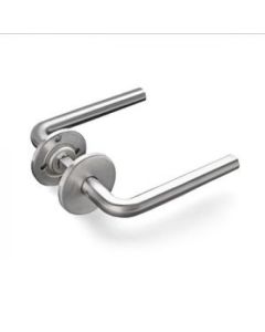 Deurklink op klinkrozas - L-model (Inox 316)