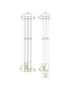 Garnituur № 520.600 voor schuifglasprofiel - 8 mm (Zilver)