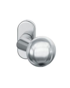 Vaste deurknop 0846 met ovale rozas (Inox)