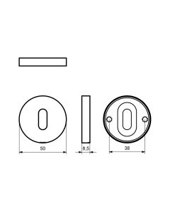 Ronde BB sleutelrozet - Ø50 x 8 mm (RAL 9005 Gitzwart)