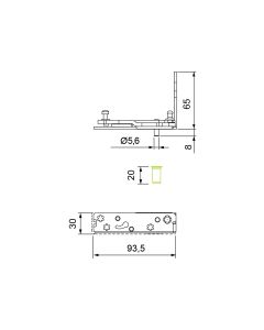 Hoeklager AX 30/13 - Ø8 mm