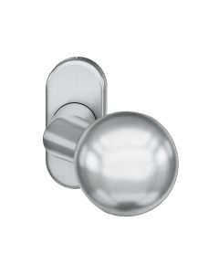 Profieldeurknop 0846 met ovale rozas - draaibaar (Inox)