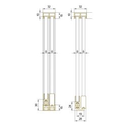 Garnituur № 520.600 voor schuifglasprofiel - 8 mm (Zilver)