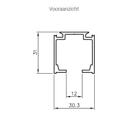 Loopprofiel 'Expert' - AG0.208.600 - 6000 mm (Geanodiseerd aluminium)