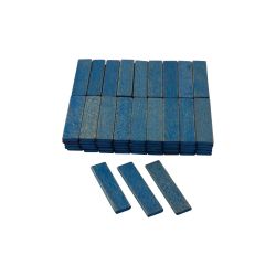 Houten kaleerblokjes - 80 x 20 x 5 mm (Blauw - 100 st)